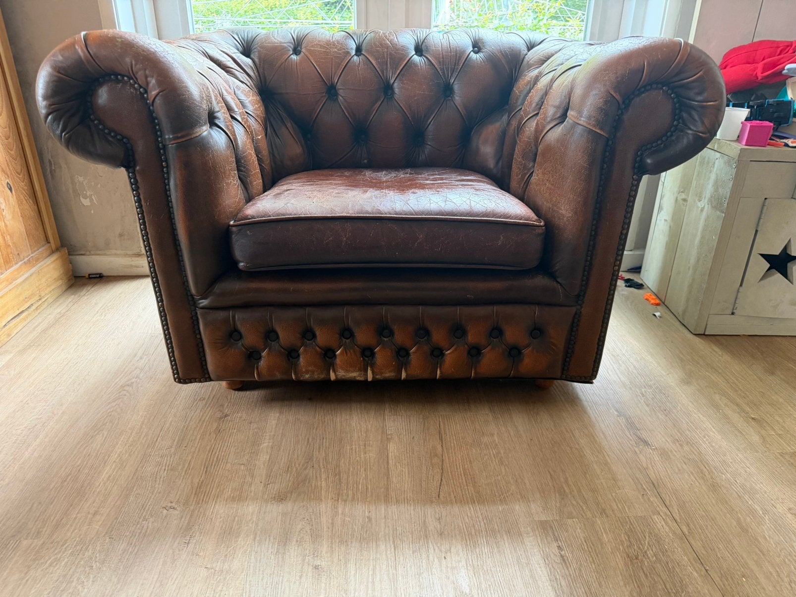 Chesterfield, Huis en Inrichting, Ophalen, Zo goed als nieuw, 75 tot 100 cm