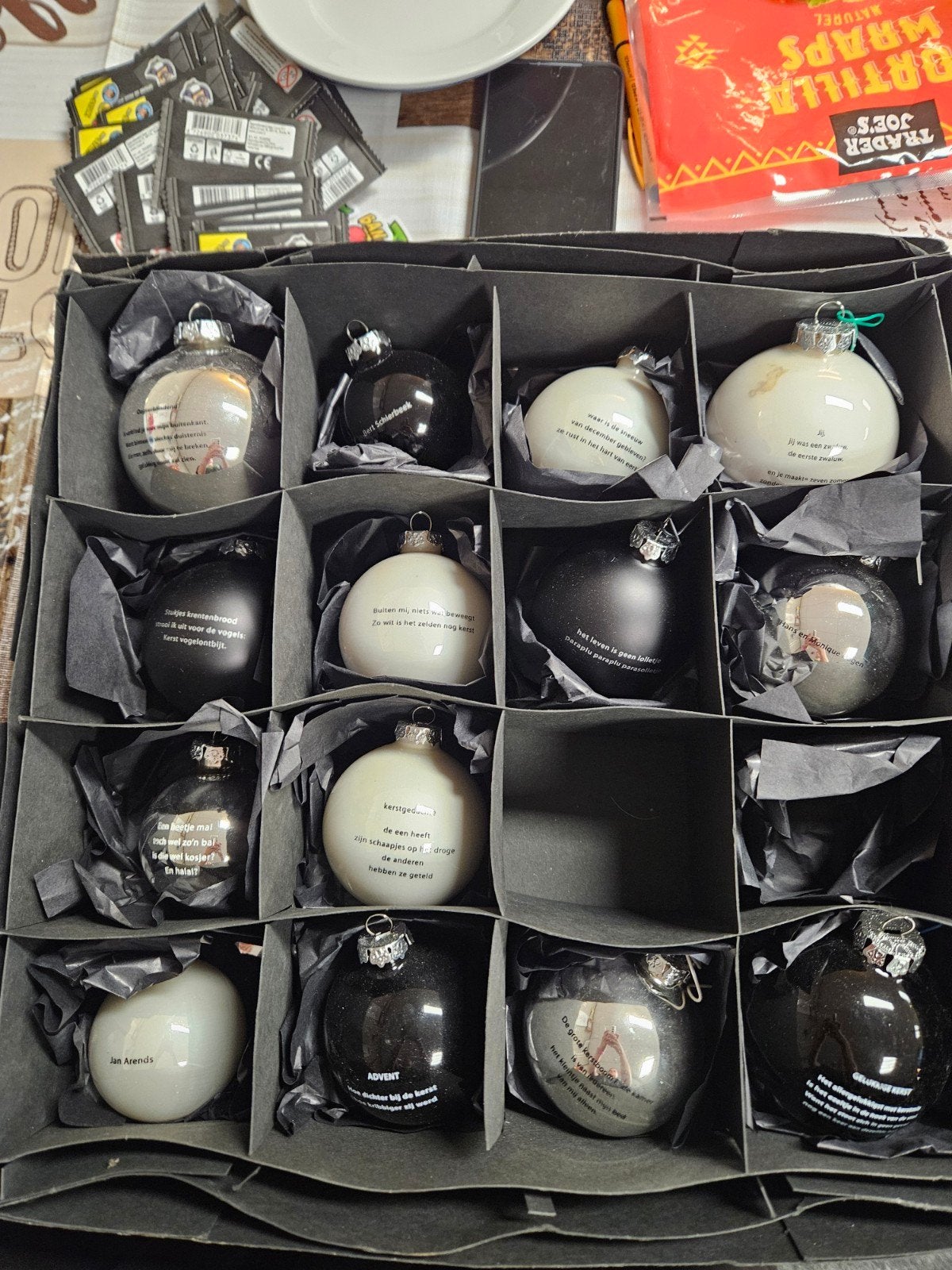 kerstballen met spreuken, Ophalen of Verzenden, Zo goed als nieuw