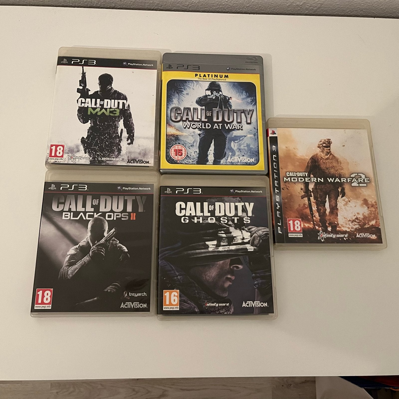 Call of Duty PS3 Games - MW3, World at War, Black Ops II, Gh, Gebruikt, Vanaf 18 jaar, Shooter, Verzenden