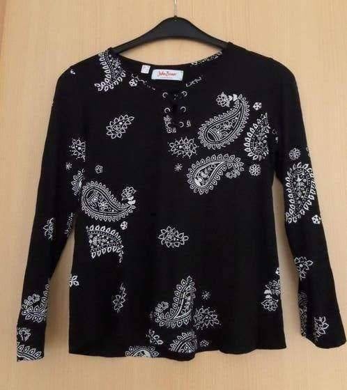 Stoere zwarte longsleeve van John Baner maat 36/38, Zwart, Ophalen of Verzenden, Zo goed als nieuw, Lange mouw