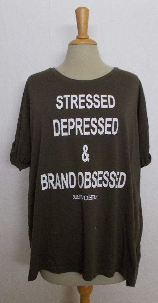 Grappig bruin shirt met opdruk van Reinders! M/L, Maat 38/40 (M), Bruin, Verzenden, Zo goed als nieuw