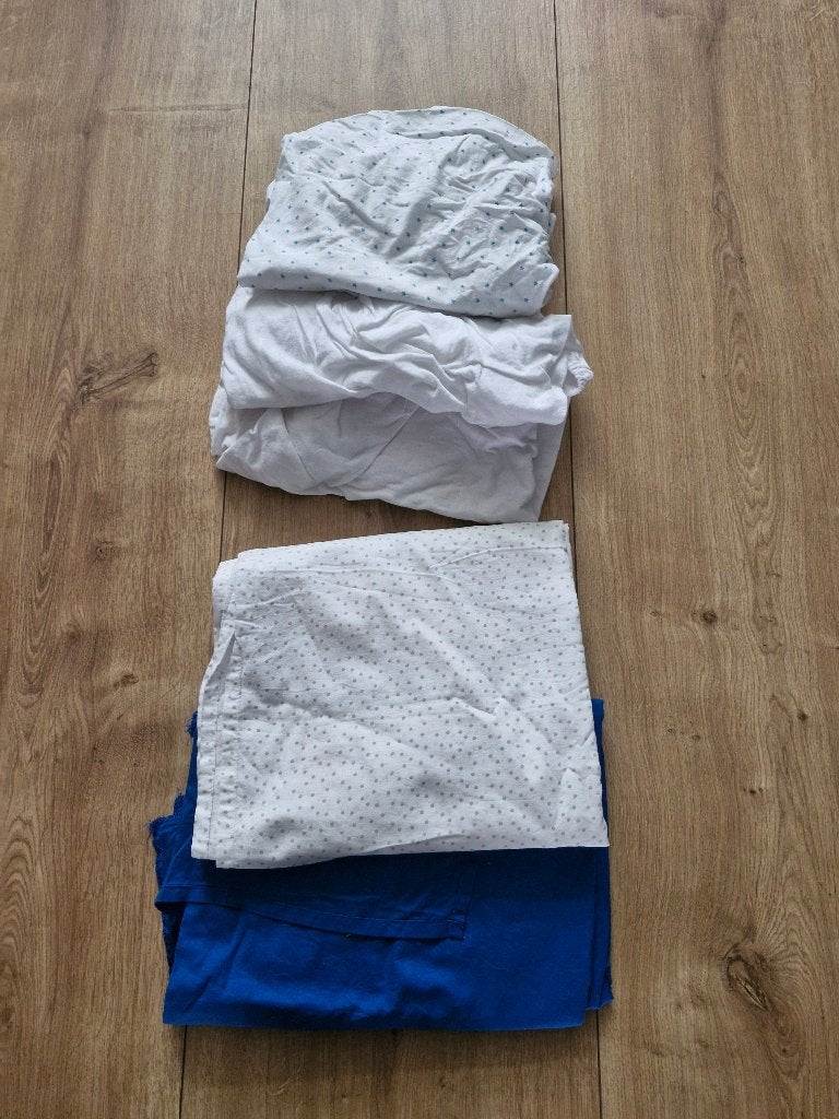 Overtrek (2x) & matrashoes (3x) voor ledikant, Jongetje of Meisje, Dekbedovertrek, Ophalen of Verzenden, Zo goed als nieuw