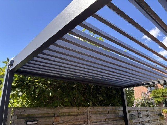 Luxe Aluminium Lamellen Overkapping – Orion - 360x400, Tuin en Terras, Overkappingen, Ophalen, Zo goed als nieuw, Veranda