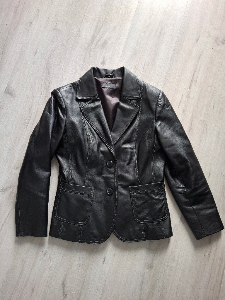 Leren colbert zwart mt 38, Maat 38/40 (M), Zwart, Ophalen of Verzenden, Zo goed als nieuw