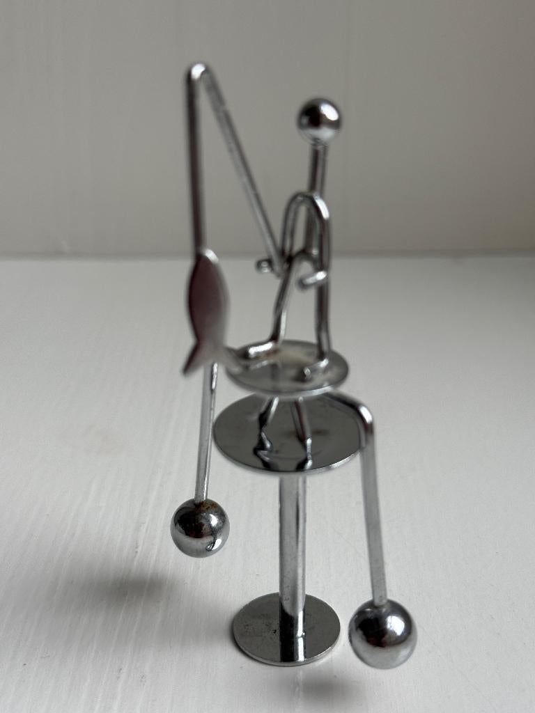 Vintage balancerende visser metalen balans speelgoed, Ophalen of Verzenden, Zo goed als nieuw