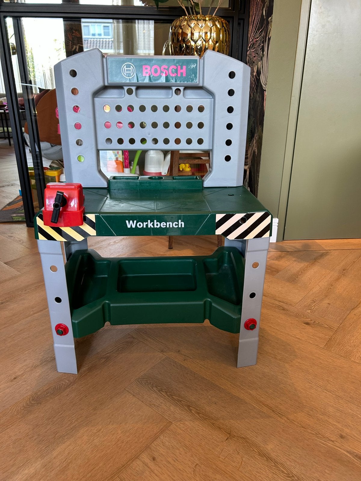 Bosch speelgoed werkbank voor kinderen met bankschroef, Kinderen en Baby's, Speelgoed | Overig, Ophalen of Verzenden, Gebruikt