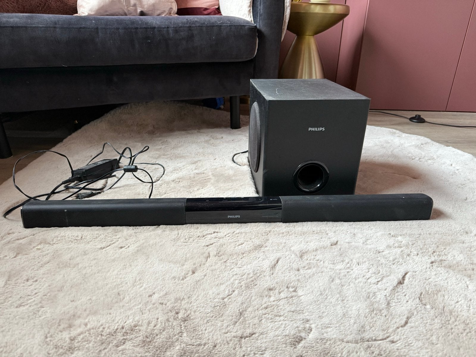 Philips Soundbar HTL3140B/12 met subwoofer, Ophalen, Met externe subwoofer, Gebruikt