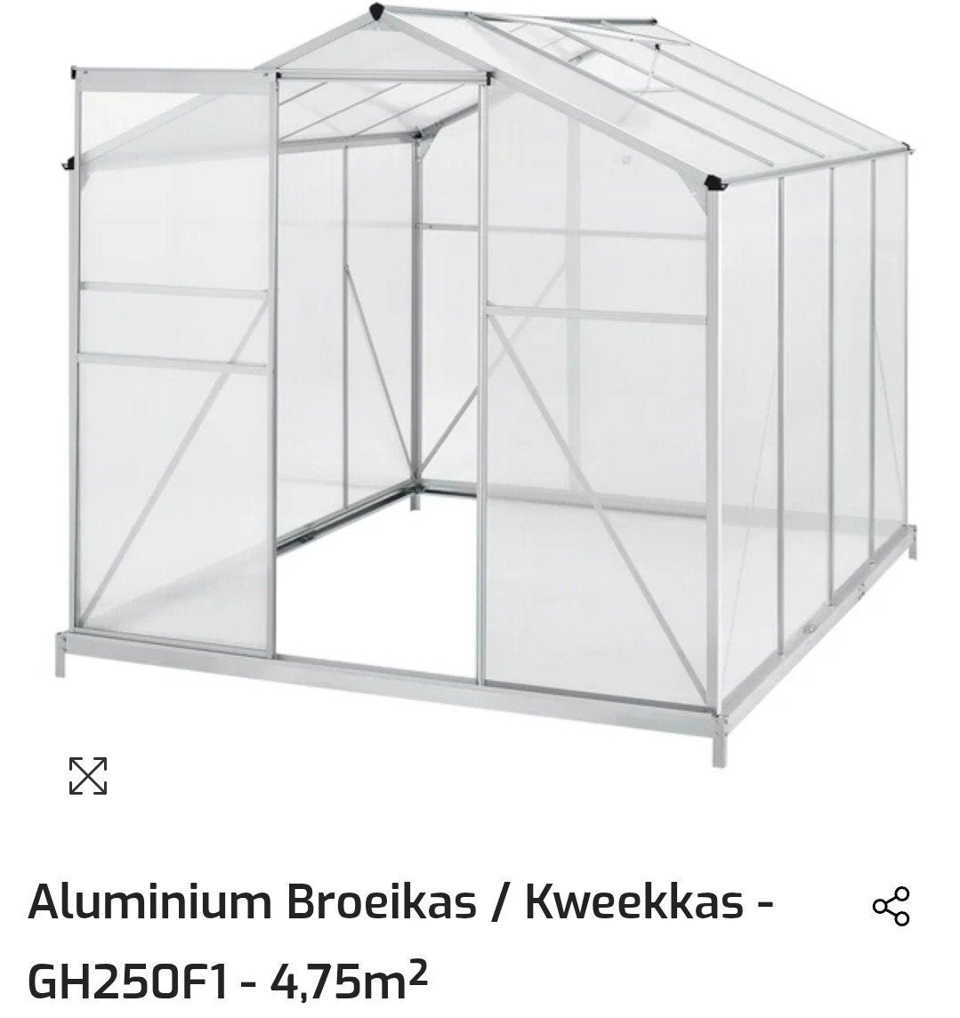 kweekkas, broeikas, aluminium van bijna 5m2, Ophalen, Nieuw