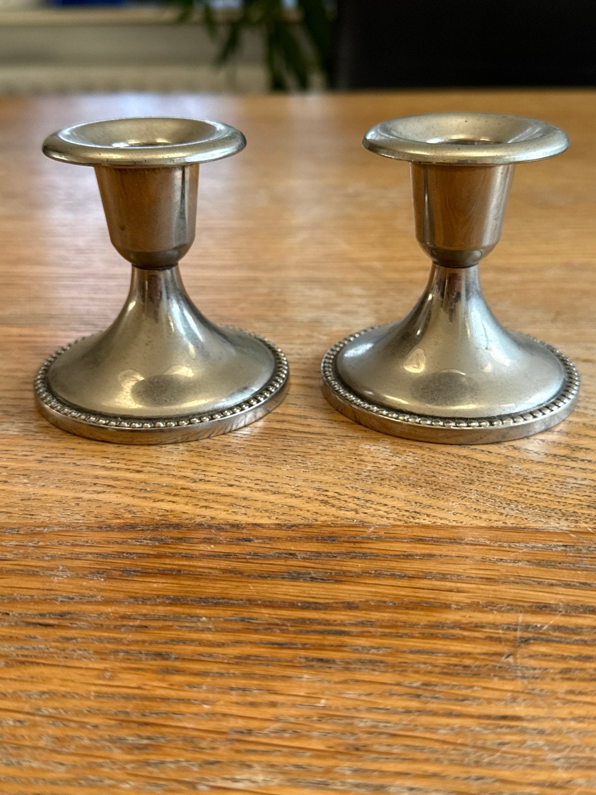 Set van 2 verzilverde (zilveren?) kandelaars, Ophalen of Verzenden, Zilver