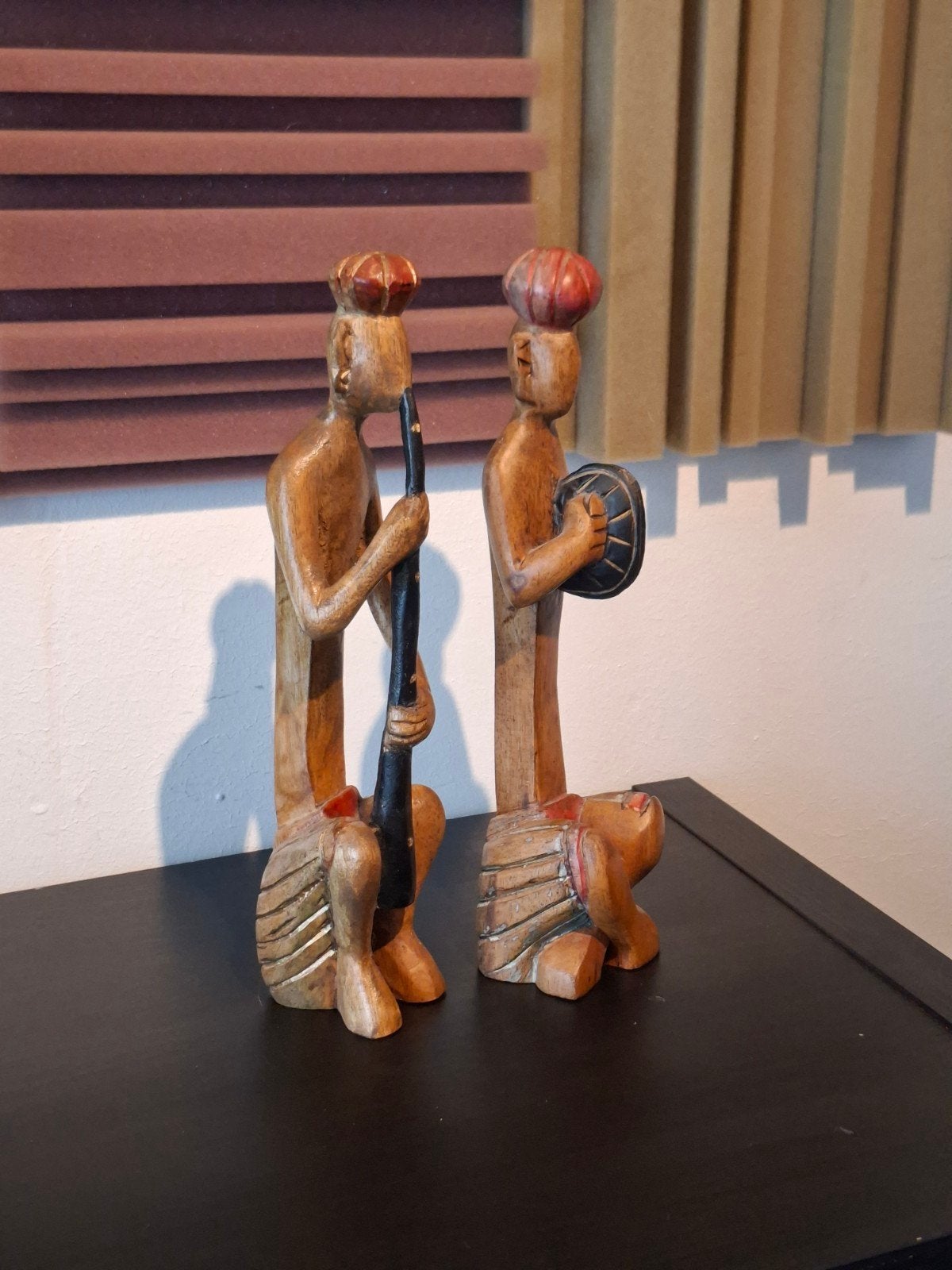 Houten beelden van muzikanten - Afrikaanse stijl, Groep mensen, Ophalen of Verzenden, 20 - 50 cm, Beeld