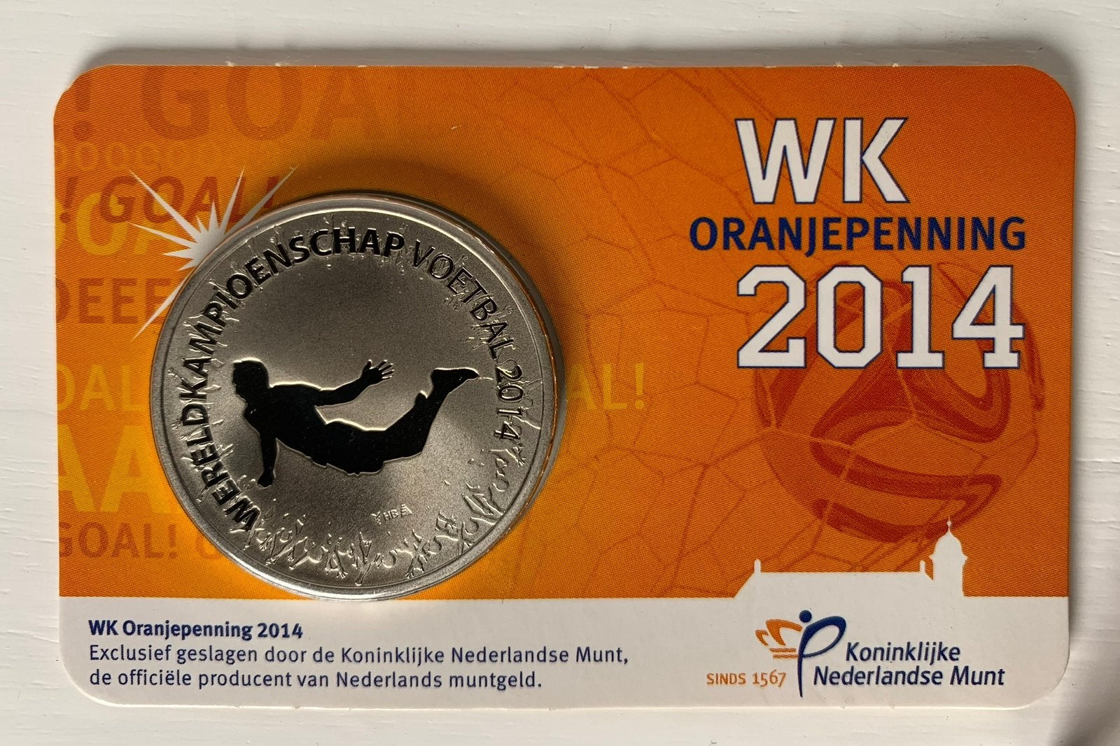 Wk oranje penning Coincard, Ophalen of Verzenden, Koningin Beatrix, Euro's