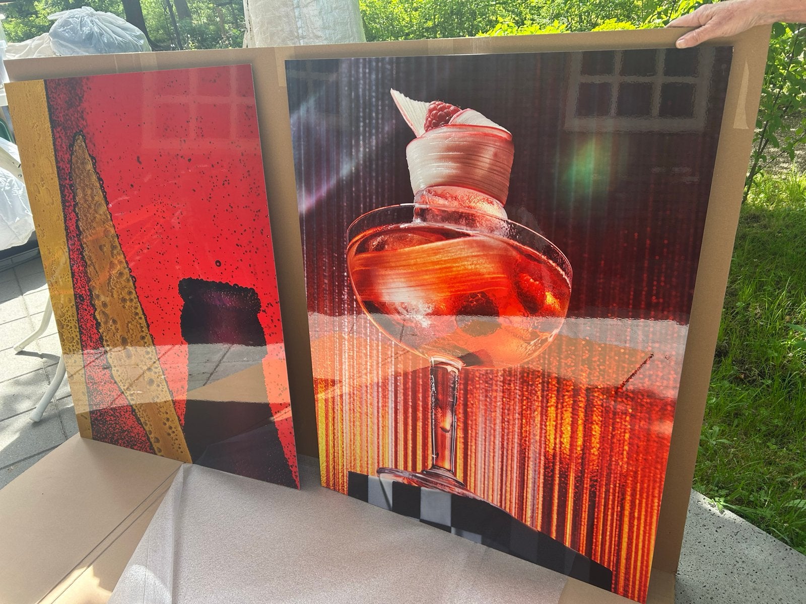 2 werken van Rene Mesman op plexiglas, Antiek en Kunst, Ophalen