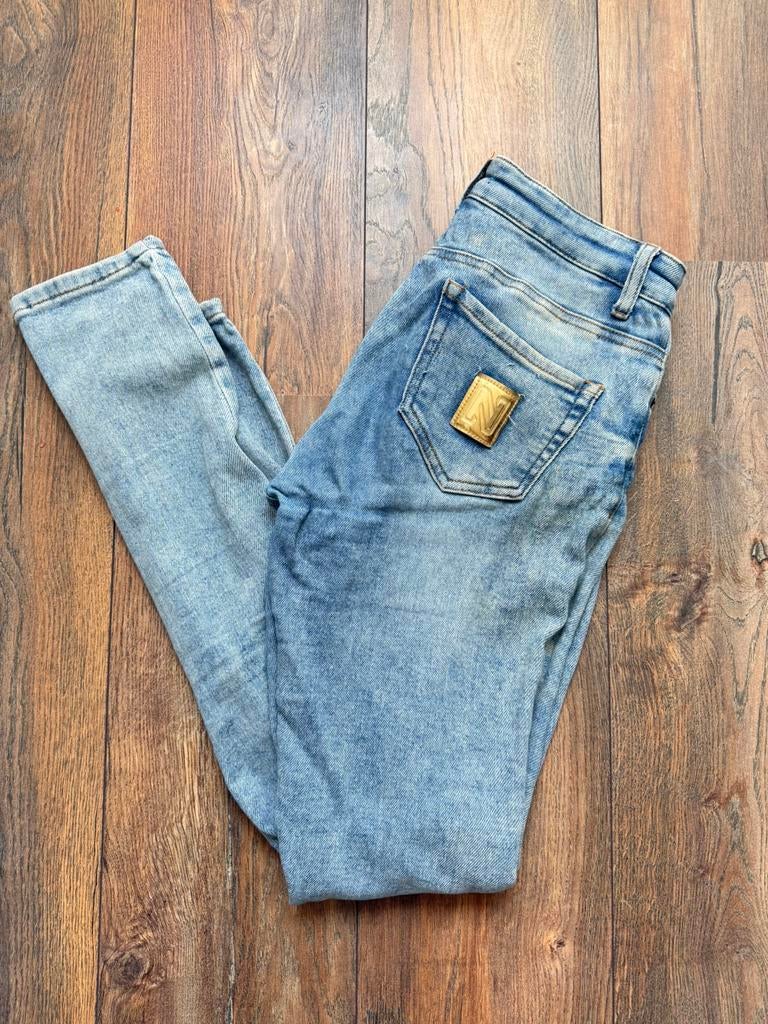 Nikkie skinny jeans - spijkerbroek in maat 27, Ophalen of Verzenden, Zo goed als nieuw, Blauw, W27 (confectie 34) of kleiner