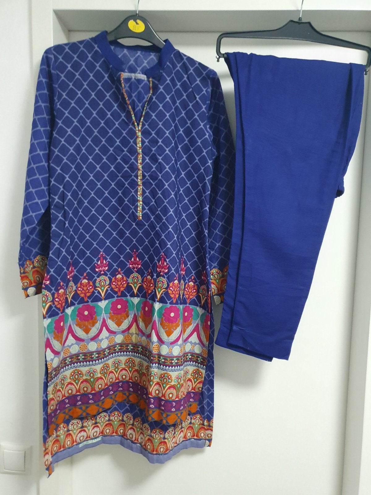Prachtige blauwe Indiase kameez jurk met broek maat S, Overige typen, Blauw, Ophalen of Verzenden, Maat 36 (S)