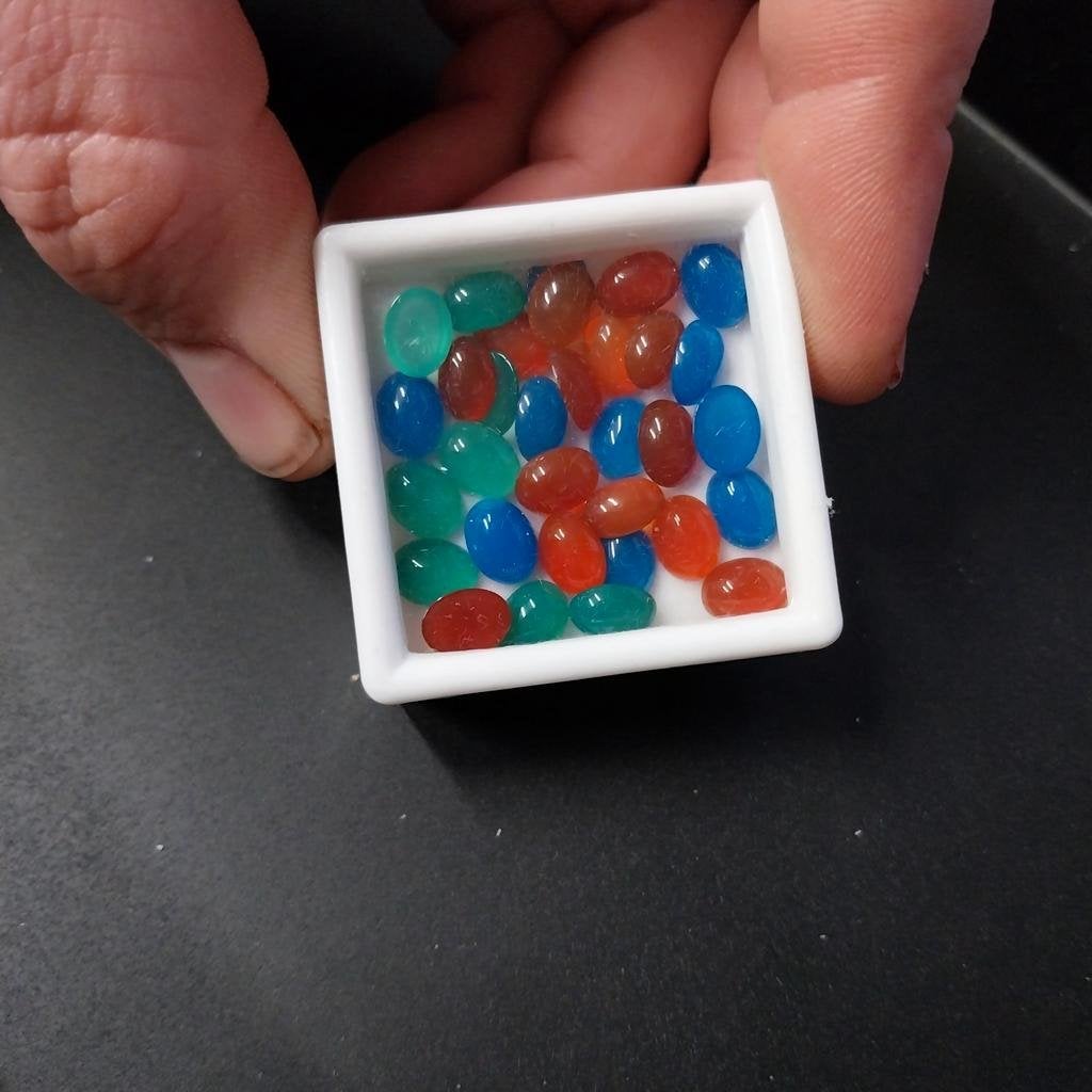 Kleuren mix agaat cabochons ovaal, Ophalen of Verzenden, Nieuw