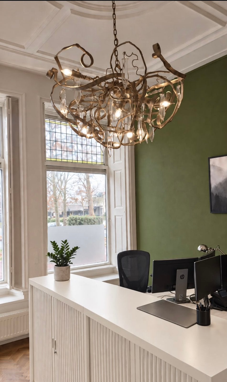 Brand van Egmond chandelier Delphinium round 100, Ophalen, Metaal