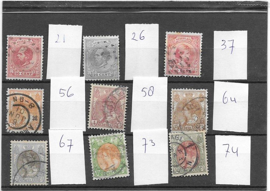 zegels jaren 1872-1921 o, Verzenden, T/m 1940, Gestempeld