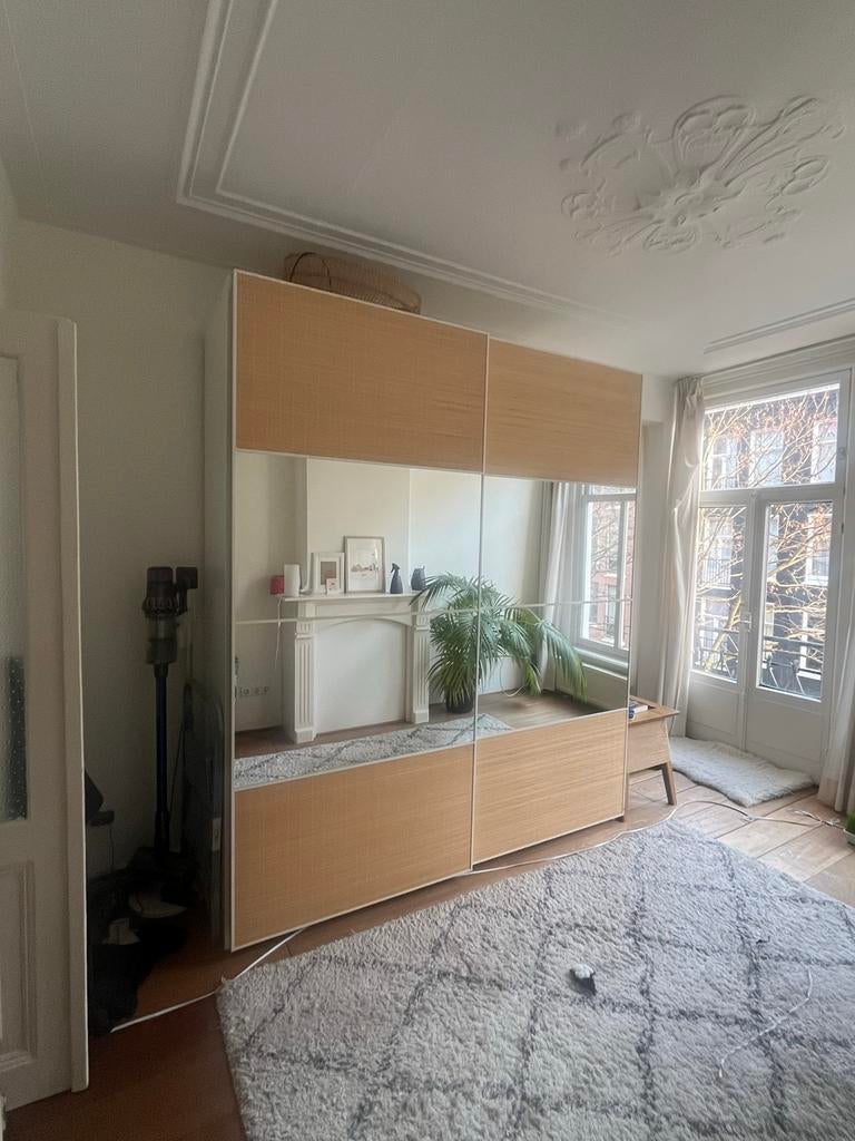 IKEA Pax Schuifdeuren met Spiegels en Houtmotief, Ophalen, Gebruikt, 200 cm of meer, Glas