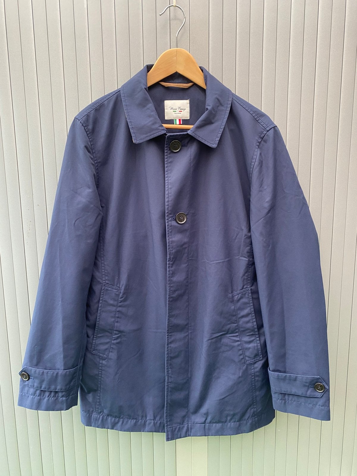 Mario Fiorenzo zomer jas 48 marineblauw, Ophalen of Verzenden, Zo goed als nieuw, Maat 48/50 (M), Blauw