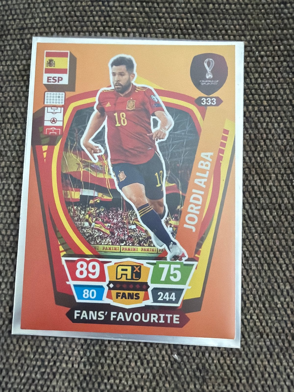 Jordi Alba Panini Adrenalyn FIFA World Cup Qatar 2022 kaart, Ophalen of Verzenden, Zo goed als nieuw, Buitenlandse clubs, Spelerskaart