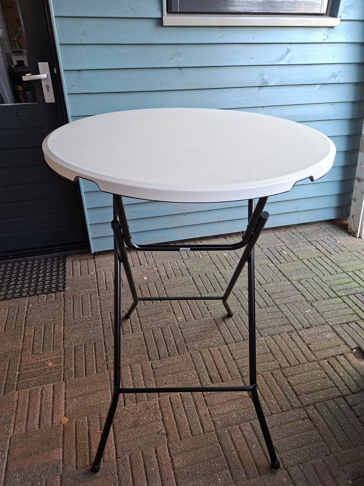 2 Witte opvouwbare statafel, Ophalen, Gebruikt