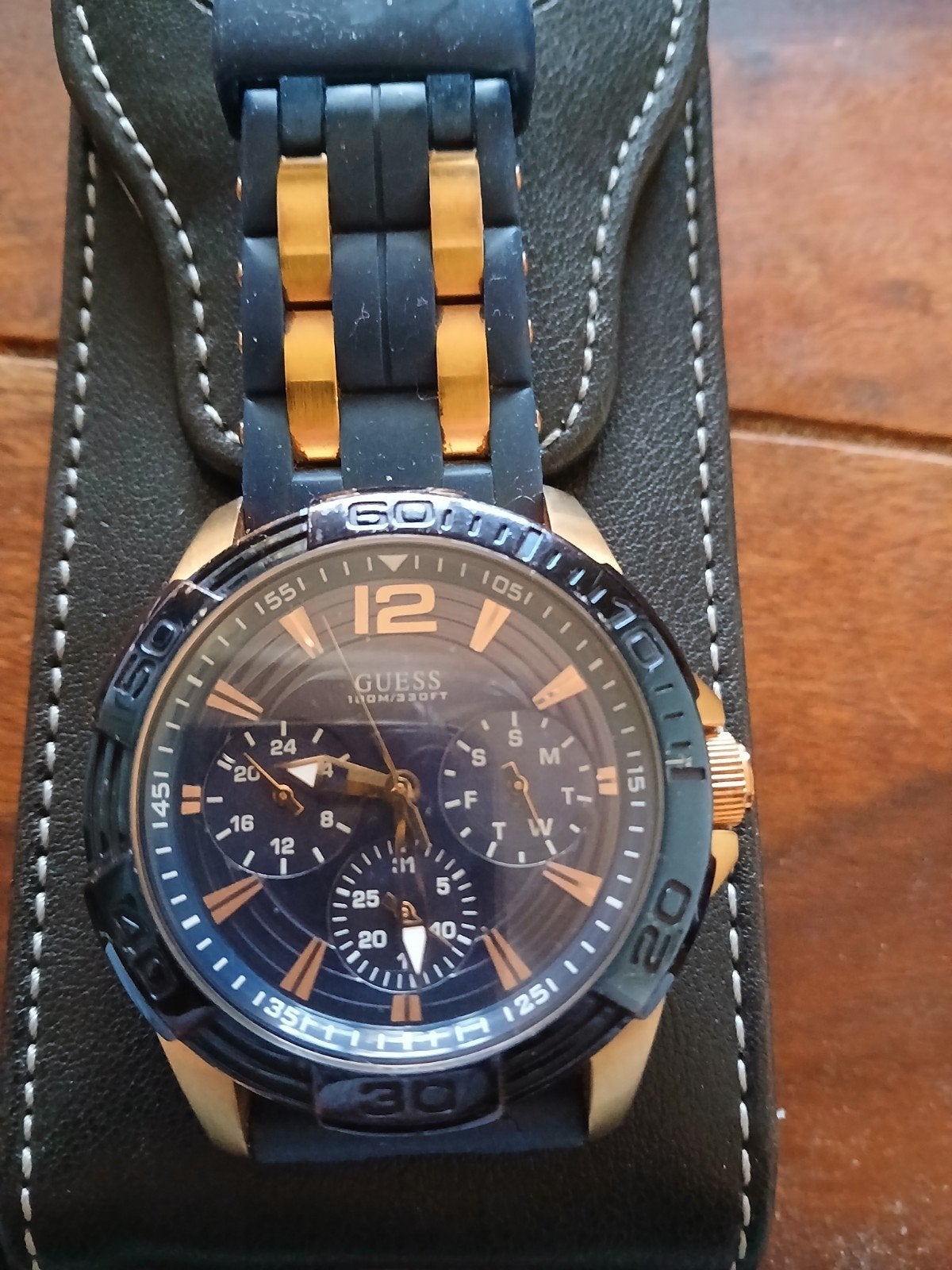Guess Herenhorloge W0366G4 - Blauw/Goud, Staal, Polshorloge, Kunststof, Ophalen of Verzenden