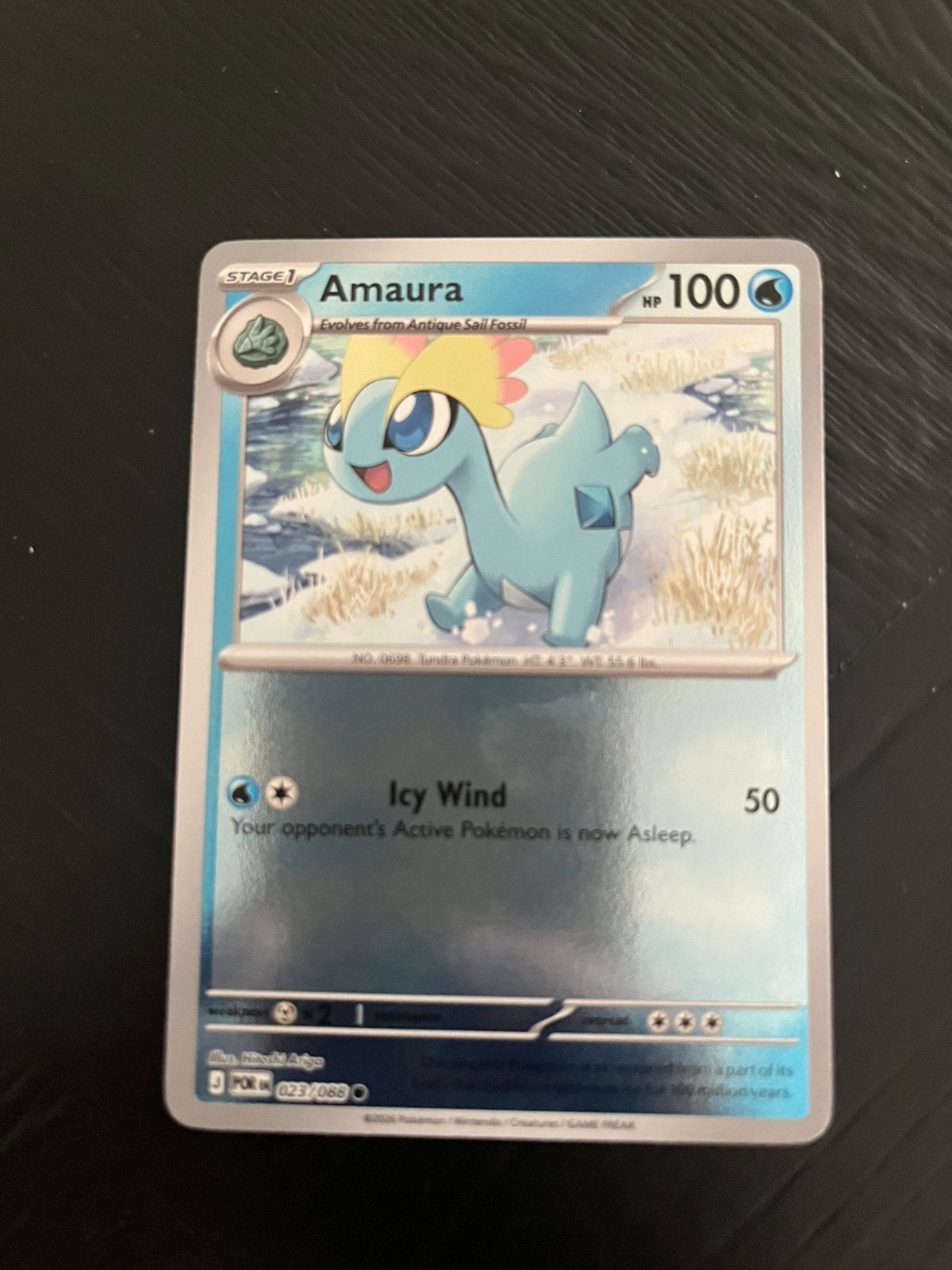 Pokemon kaart Amaura nieuw, Ophalen of Verzenden, Zo goed als nieuw