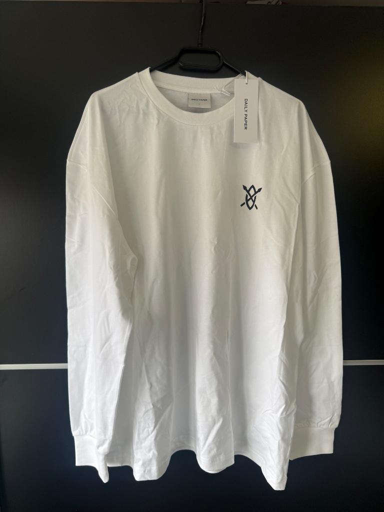 Daily paper Ams Store longsleeve met logo- en backprint, Maat 52/54 (L), Wit, Nieuw, Ophalen of Verzenden