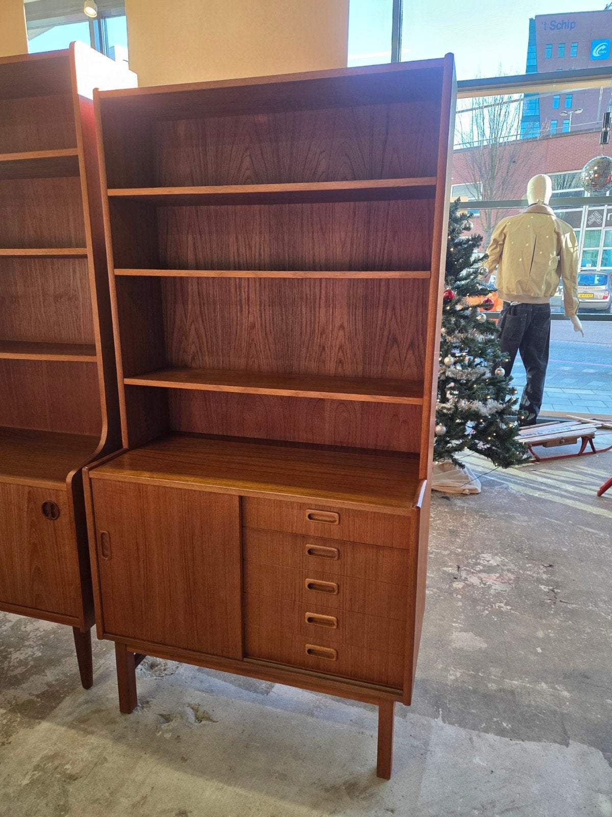 Vintage mid-century kast boekenkast wandkast