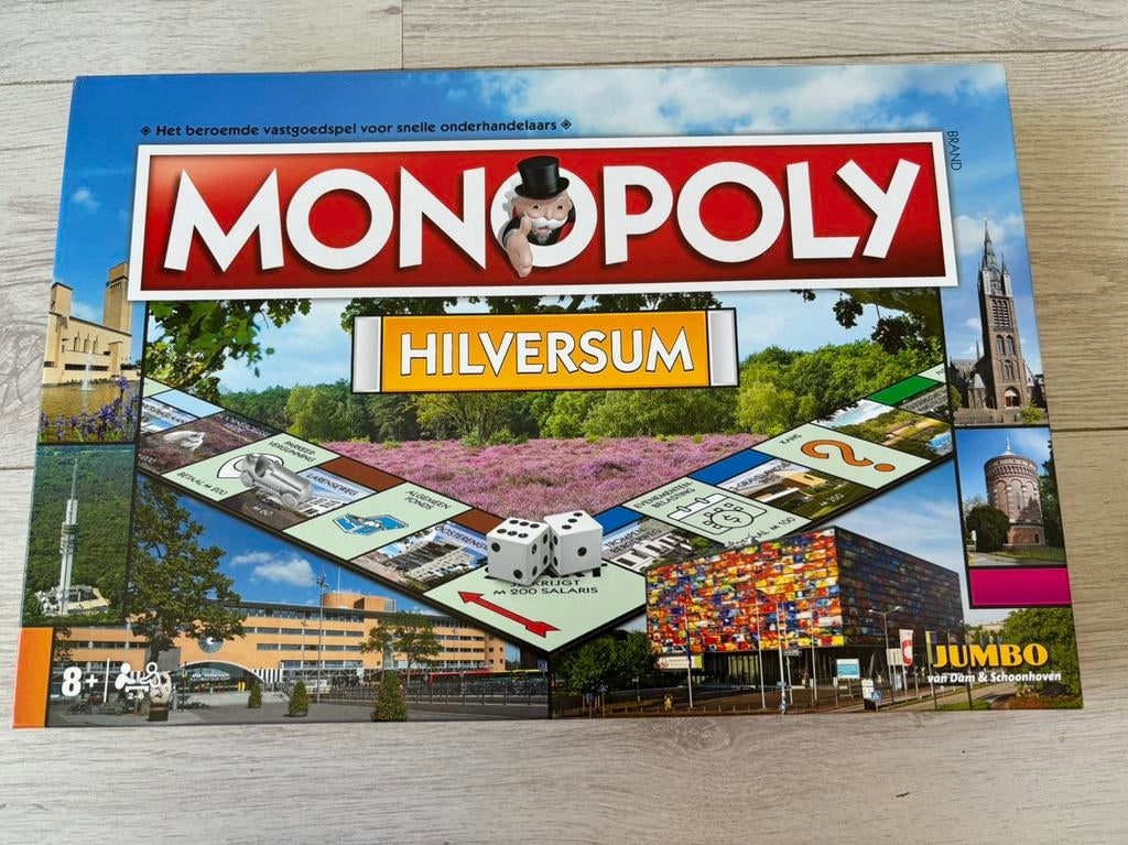 Monopoly Hilversum, Hobby en Vrije tijd, Gezelschapsspellen | Bordspellen, Ophalen of Verzenden, Zo goed als nieuw