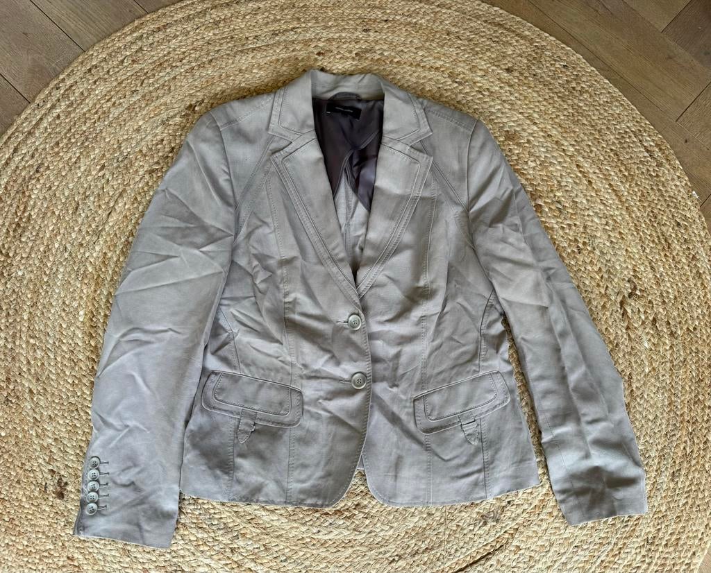 Claudia Sträter Jasje Blazer Beige-Grijs Maat 42, Beige, Maat 42/44 (L), Ophalen of Verzenden, Jasje