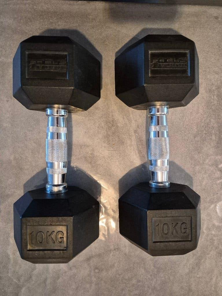 Dumbbells 2x 10 kg, Sport en Fitness, Fitnessmaterialen, Ophalen, Zo goed als nieuw, Dumbbell