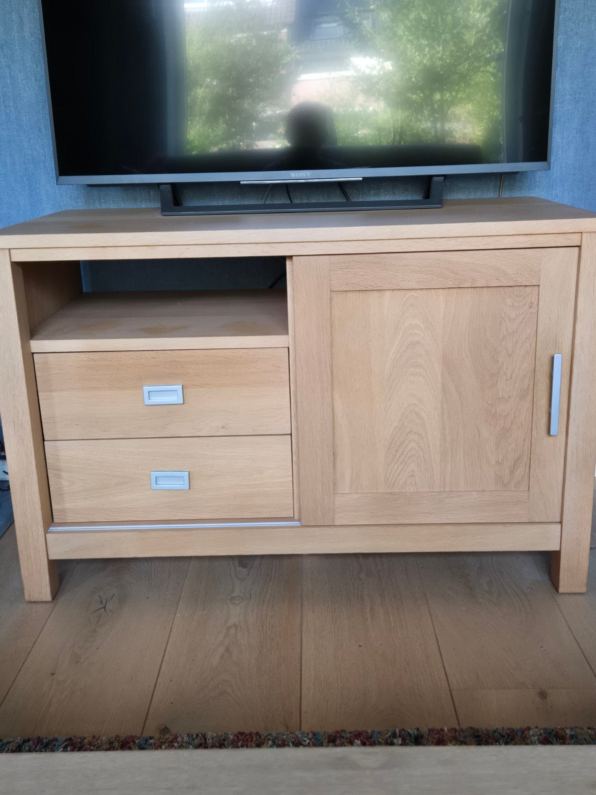 Blank eiken TV meubel - 100x65x50 cm, Ophalen, Gebruikt, 50 tot 100 cm, Minder dan 100 cm