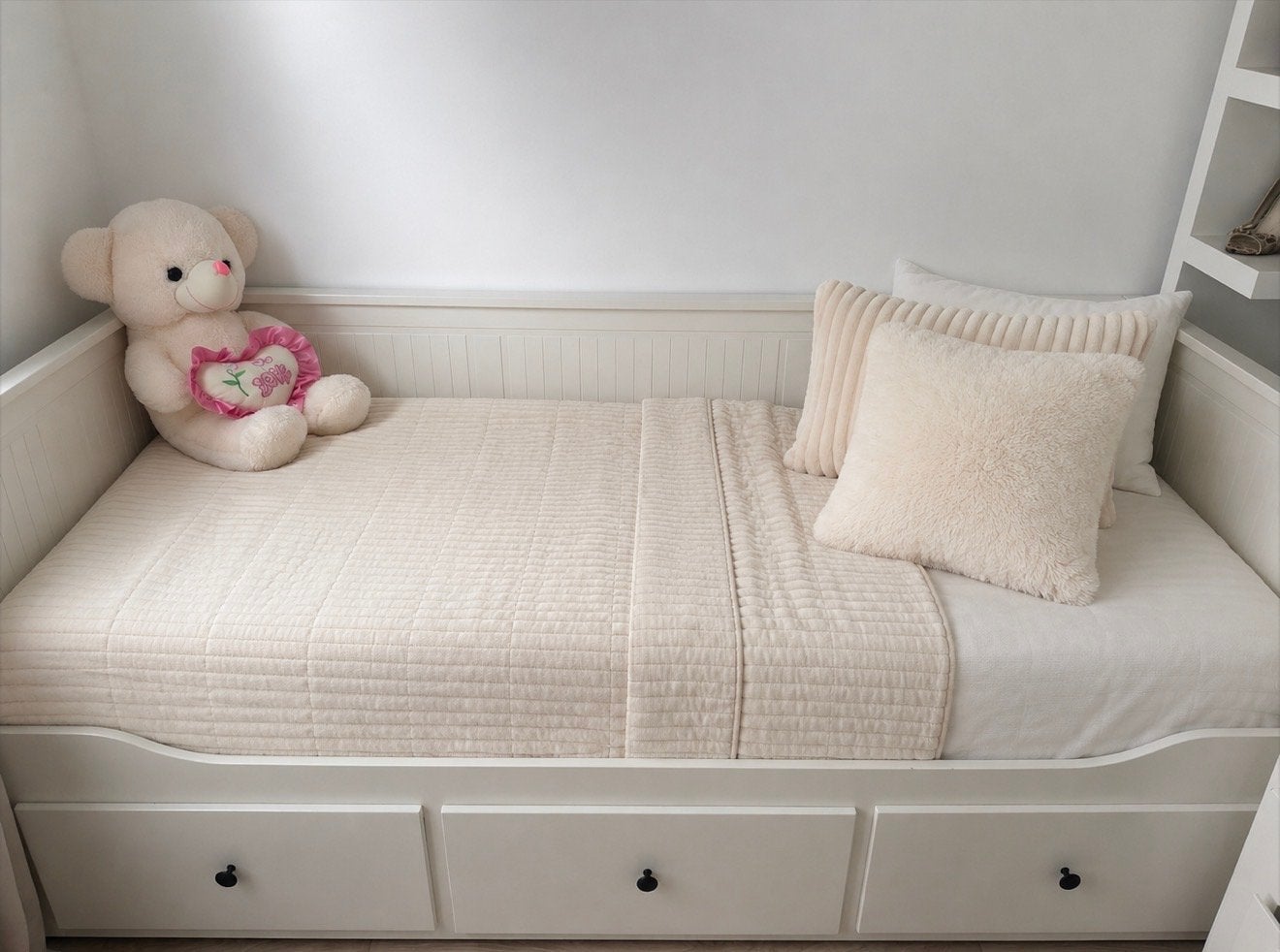 Ikea hemnas bedbank, Ophalen, 90 cm, Eenpersoons, Wit