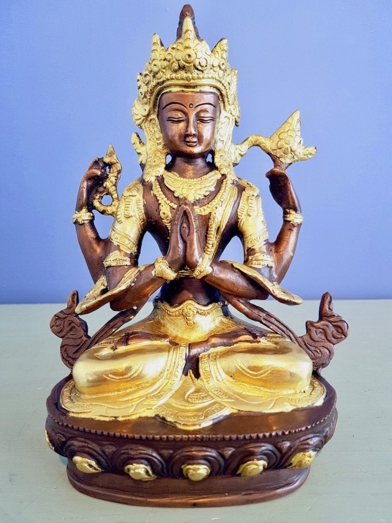 CHENREZIG BEELD BRONS 22 CM, Ophalen of Verzenden, Nieuw