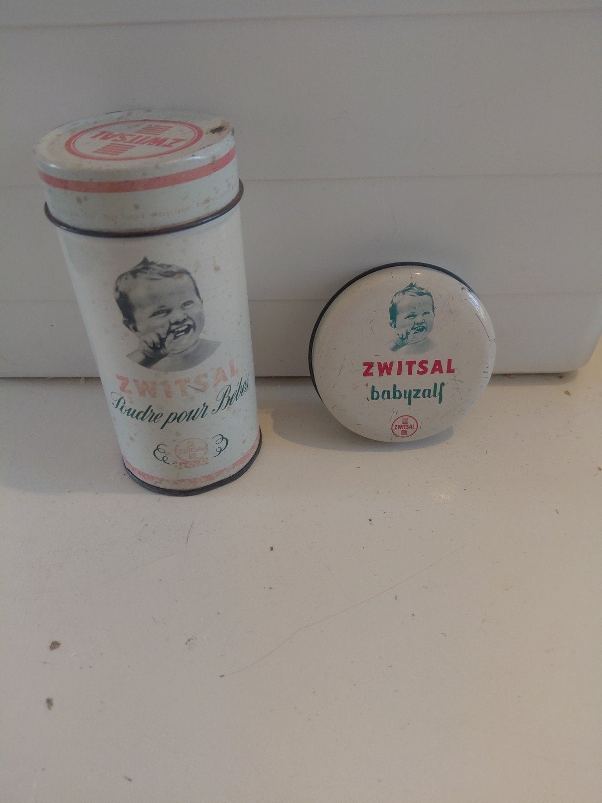 Vintage Zwitsal Babypoeder en Babyzalf Blikjes, Ophalen of Verzenden