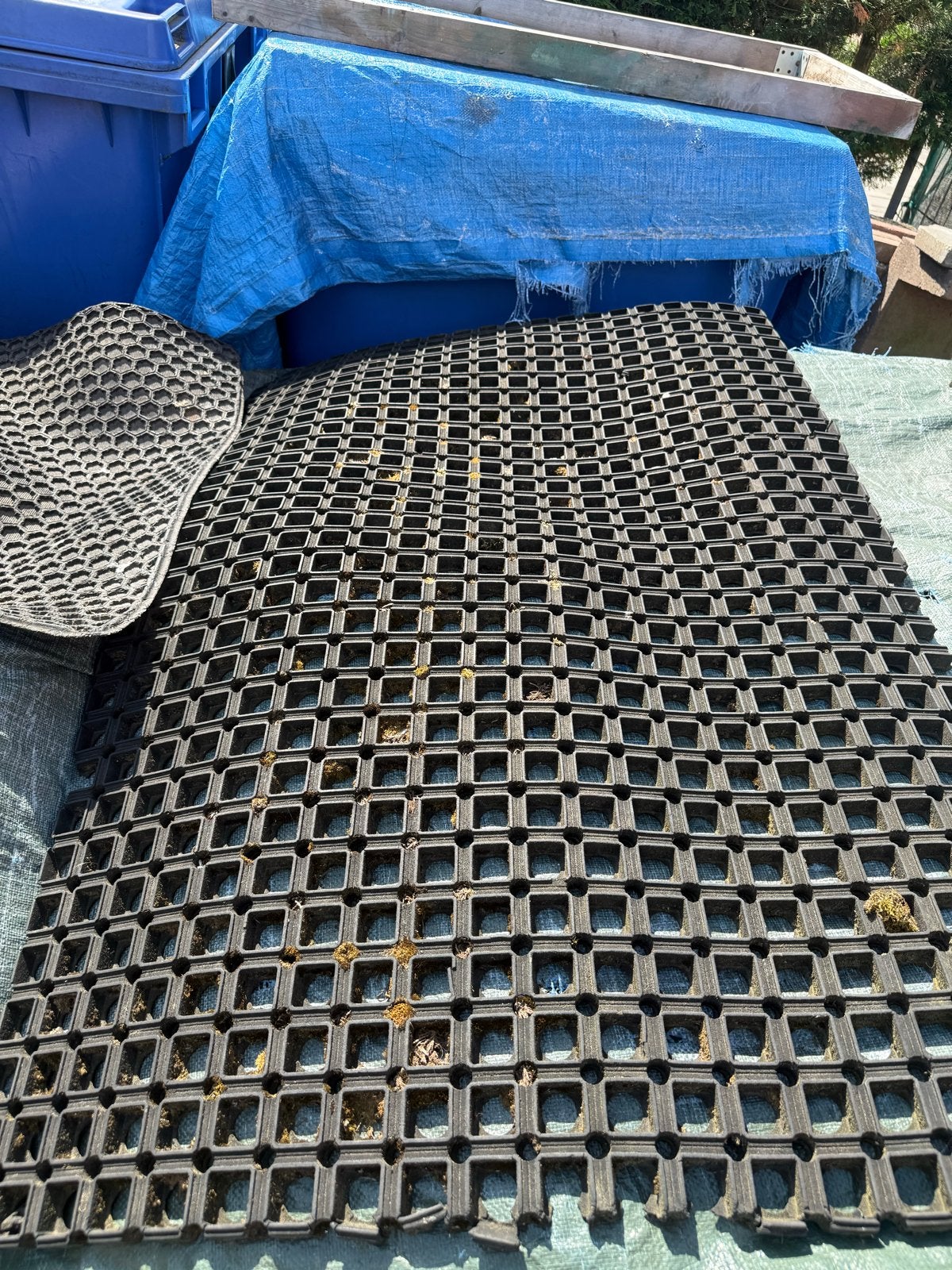 Grote rubberen mat voor binnen of buiten 130x150 cm, Binnen, Gebruikt, Rubber, Schoonloopmat