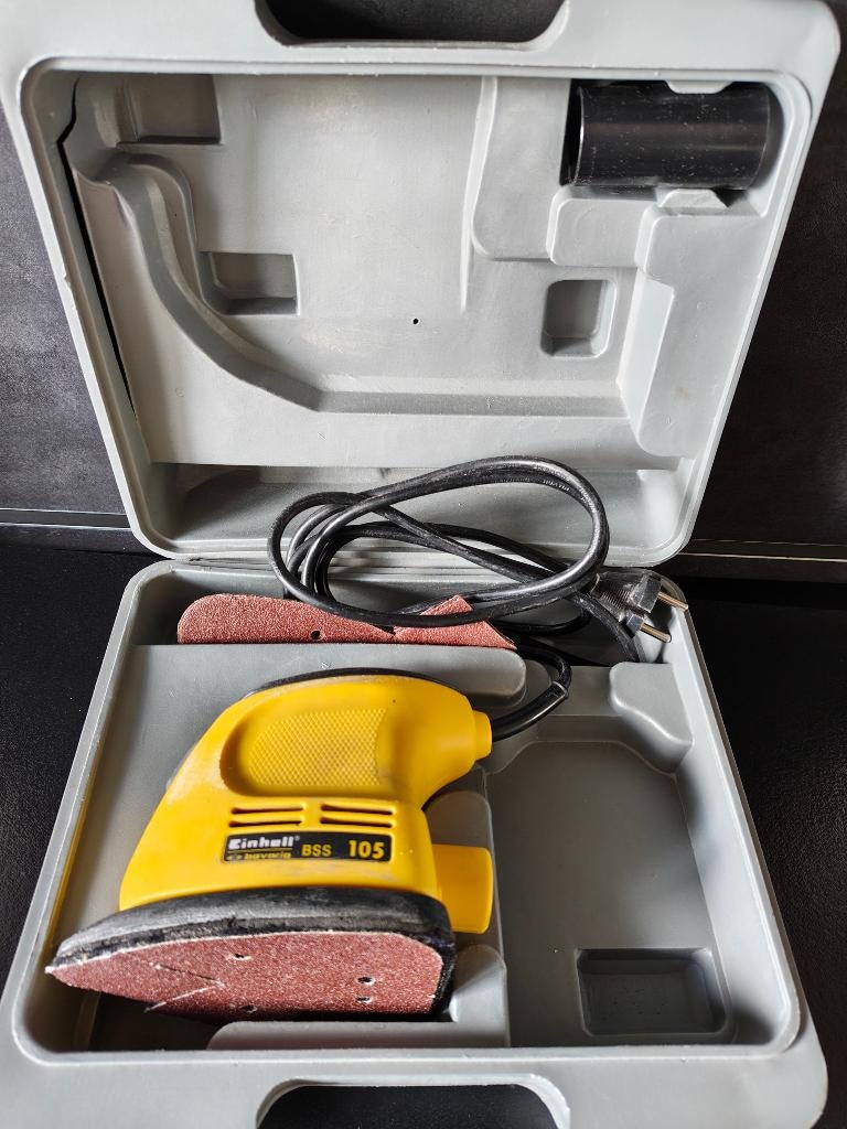 Einhell Vlakschuurmachine in koffer met extra schuurbladen, Ophalen of Verzenden, Gebruikt, Minder dan 600 watt, Vlakschuurmachine
