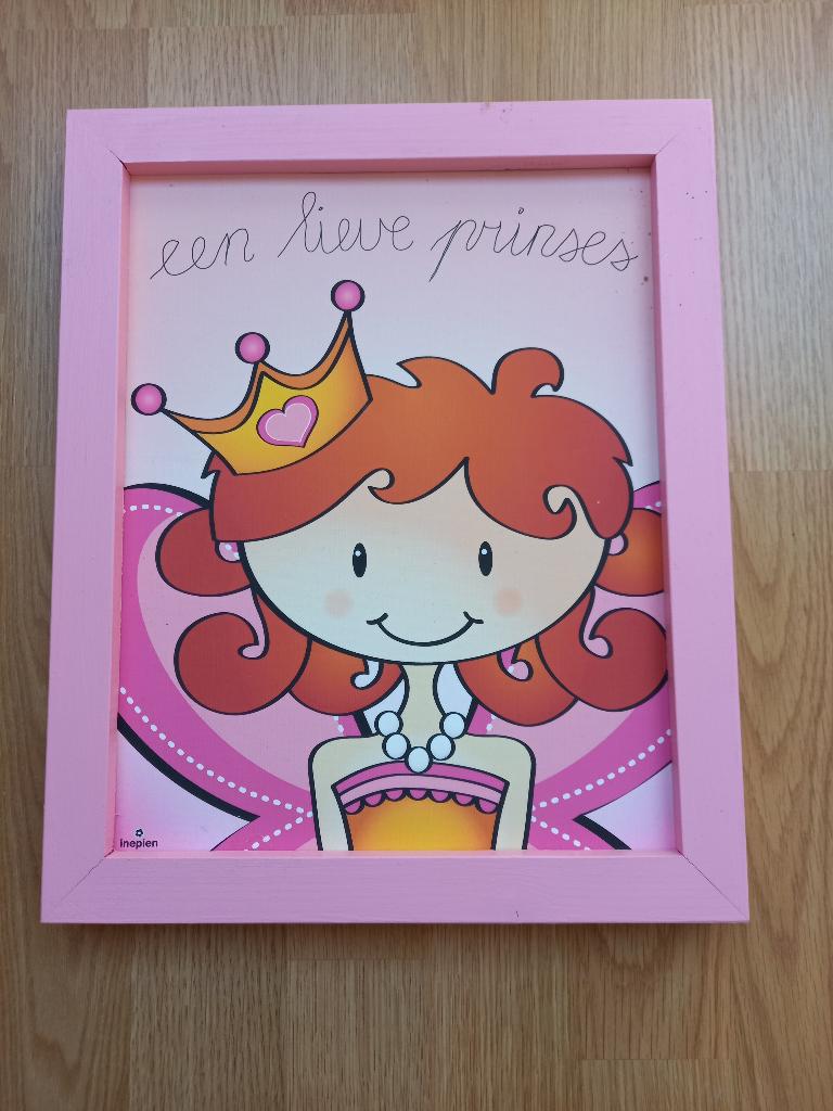 schilderij met prinses afbeelding, Minder dan 50 cm, Ophalen of Verzenden, Zo goed als nieuw, Schilderij