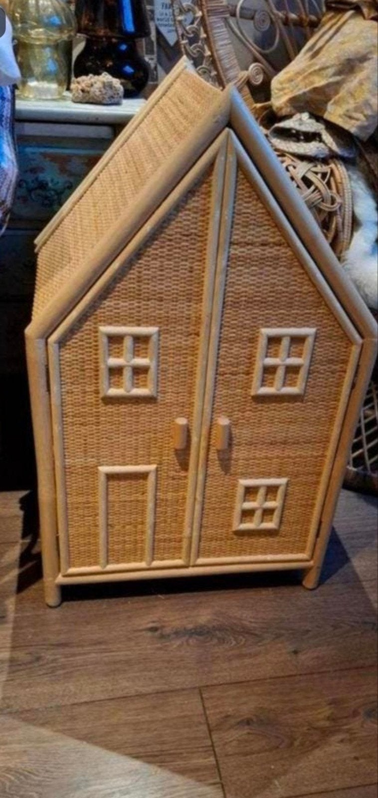 Leo & Moon rotan huisje / speelhuisje / opbergkastje, Ophalen, Poppenhuis