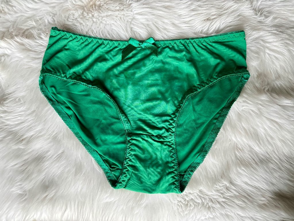 Groen satijnen slipje | L, Kleding | Dames, Verzenden, Groen, Slip