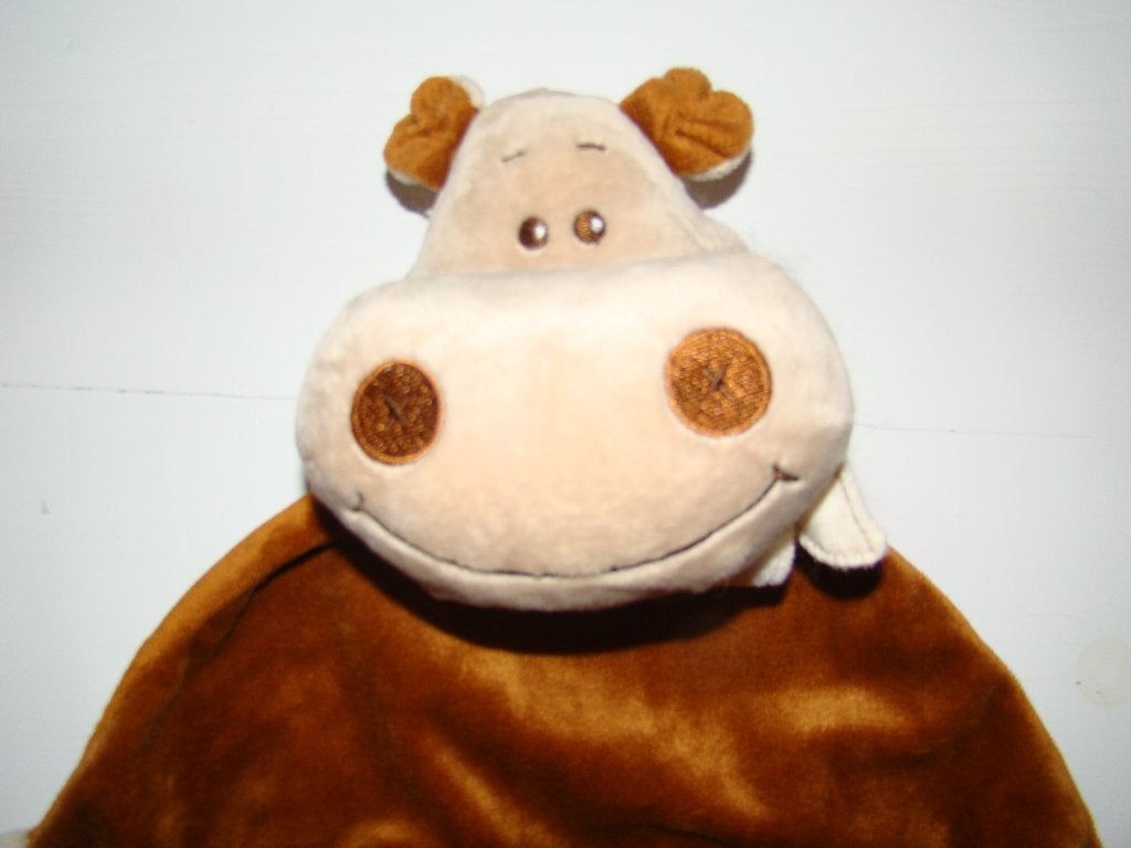 Evora knuffeldoekje Nijlpaard bruin beige met rammel, Ophalen of Verzenden, Zo goed als nieuw, Middelgroot (20 tot 80 cm), Wasbaar