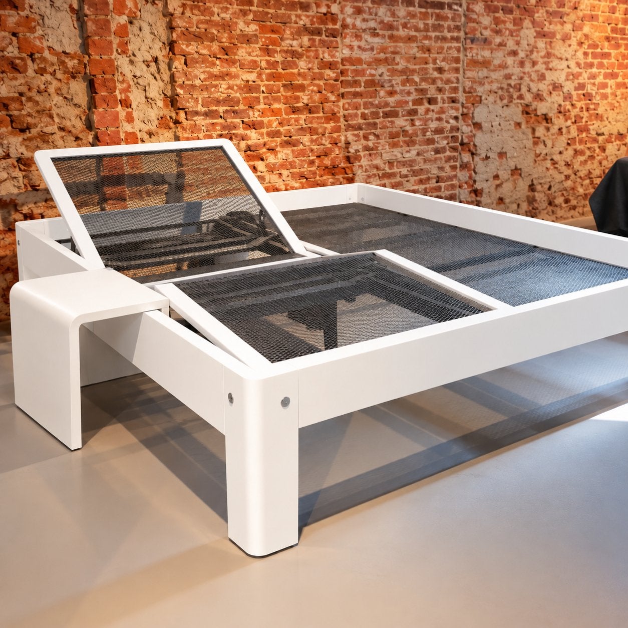 Auping Auronde bedframe 140cm met verstelbare spiralen, Ophalen, Wit, 140 cm, Twijfelaar