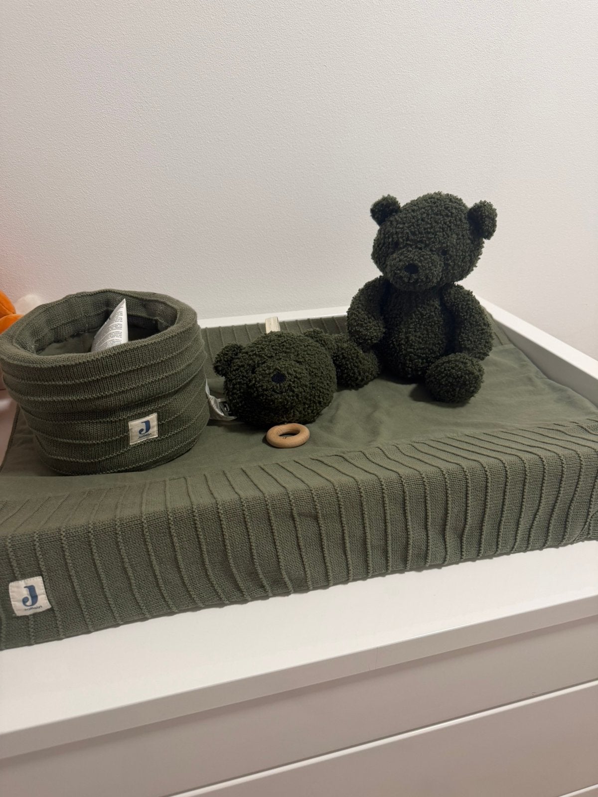Jollein aankleedkussenhoes + muziekdoosje + mandje +knuffel, Ophalen of Verzenden, Zo goed als nieuw, Overige typen