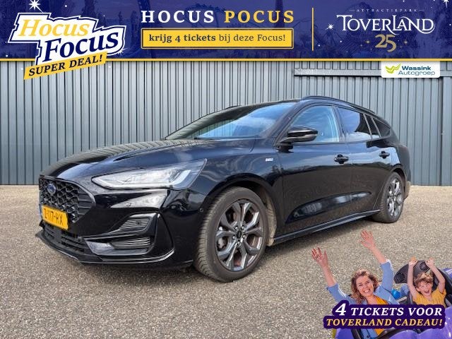 Ford Focus Wagon 1.0 EcoBoost Hybrid 125pk ST-Line I Winter, Auto's, Ford, Stof, Gebruikt, Euro 6, Zwart