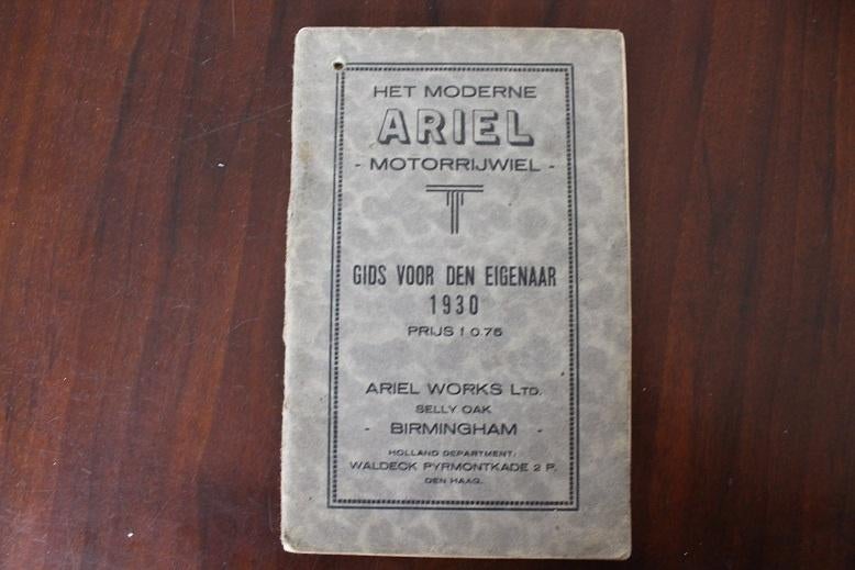 Ariel 1930 motorrijwiel gids voor den eigenaar instructie, Motoren, Handleidingen en Instructieboekjes, Ophalen of Verzenden, Overige merken
