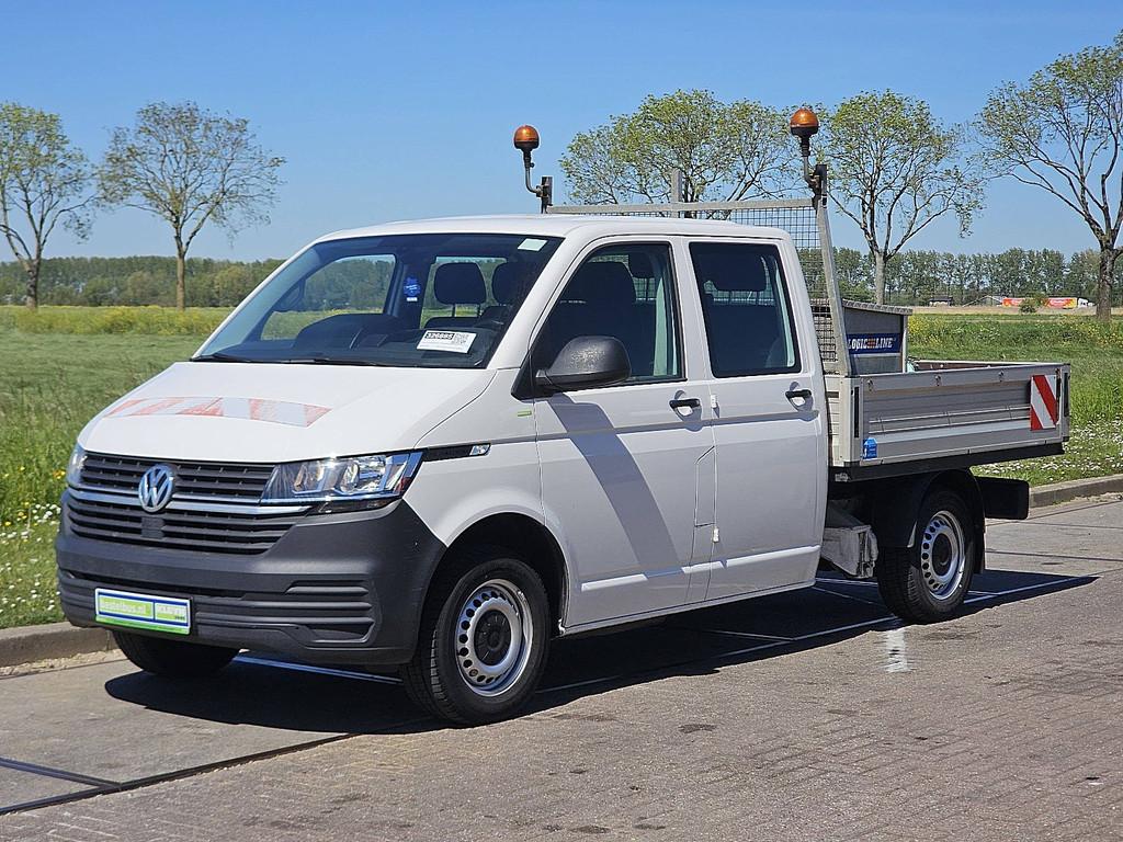 VOLKSWAGEN TRANSPORTER 2.0 TDI l2 dubbel cabine ac!, Auto's, Volkswagen, Gebruikt, Euro 6, Wit, Bedrijf