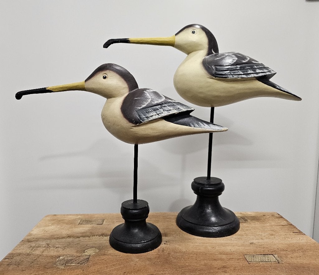 2 LEUKE BROCANTE HOUTEN VOGELS, Antiek en Kunst, Houtsnijwerk, Ophalen of Verzenden, 20 - 50 cm, Hout