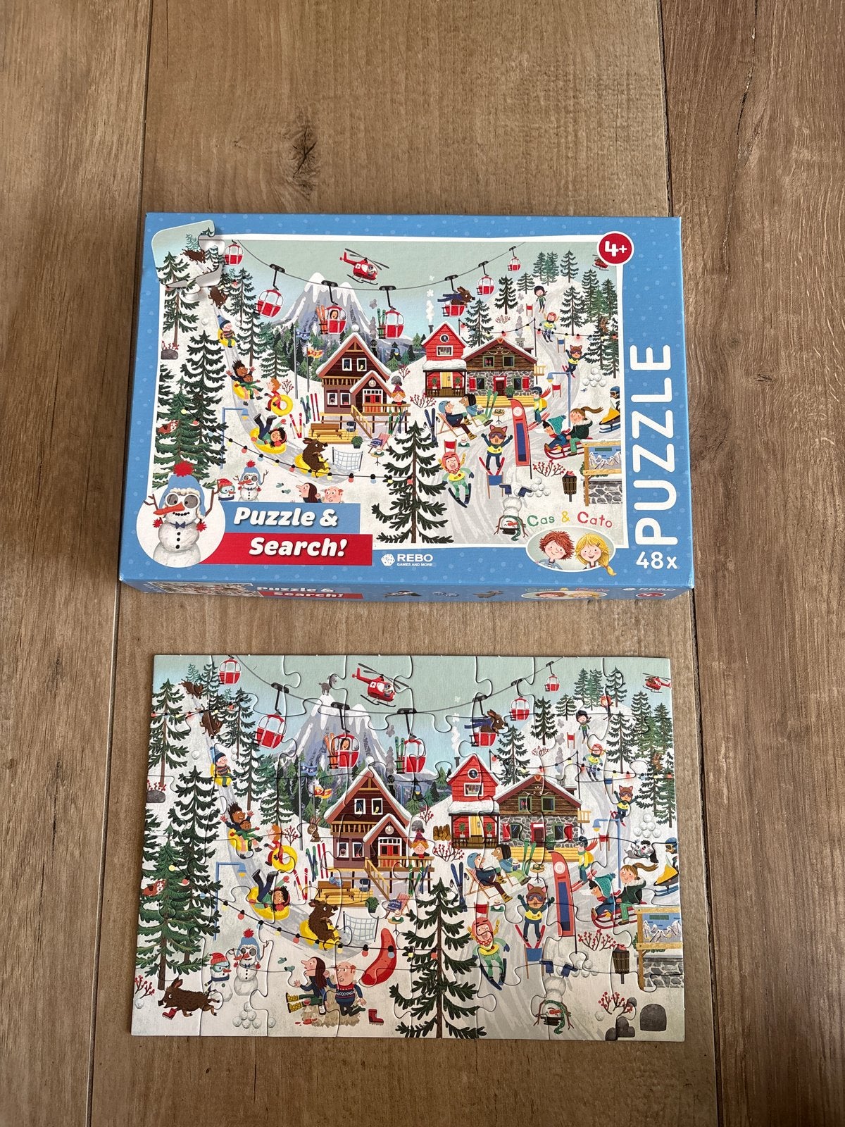 Rebo Puzzle & Search! 48 stukjes - Wintertafereel, Ophalen, 10 tot 50 stukjes, Gebruikt, 4 tot 6 jaar