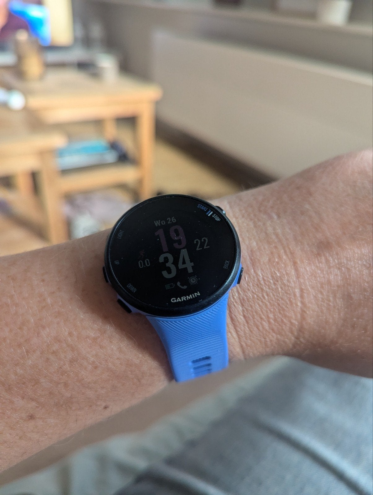 Garmin Forerunner 45S GPS sporthorloge - Kleur Iris, Gebruikt, Blauw, Garmin, Ophalen of Verzenden